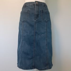Christopher & Banks Mid-calf Denim Skirt